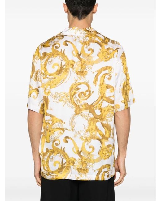 Versace Overhemd Met Barokprint in het Metallic voor heren