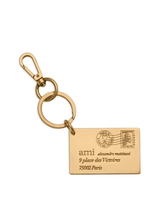 AMI Metallic Enveloppe Logo-Debossed Keyring