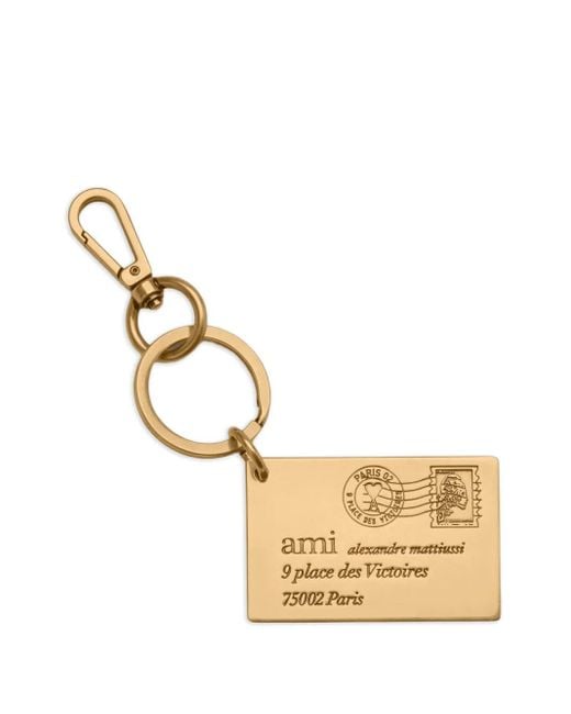 AMI Metallic Enveloppe Logo-Debossed Keyring