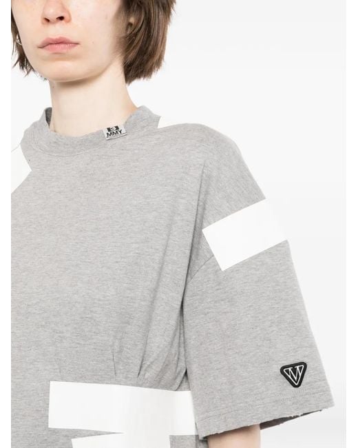 Maison Mihara Yasuhiro White Taped Tucked T-Shirt
