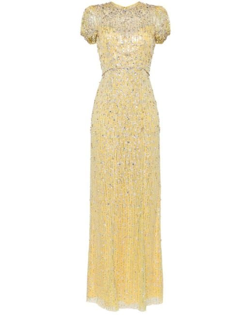 Jenny Packham Yellow Aster Crystal-embellished Dress