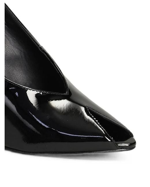 SCHUTZ SHOES Black Patent-Leather Ankle-Strap Pumps