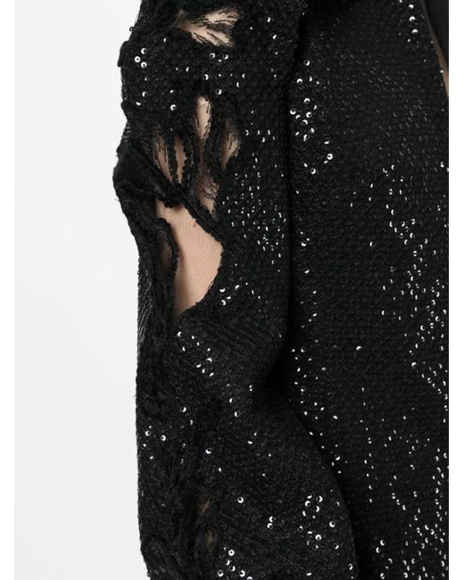 Saiid Kobeisy Black Sequin Ripped Jacket