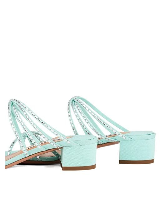 Aquazzura White Tell Me Crystal Sandals