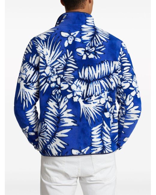 Polo Ralph Lauren Palm Frond Sweatshirt mit Fleece-Textur in Blue für Herren