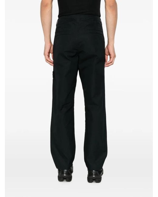 Stone Island Black 3100020 Logo-Patch Cargo Pants for men