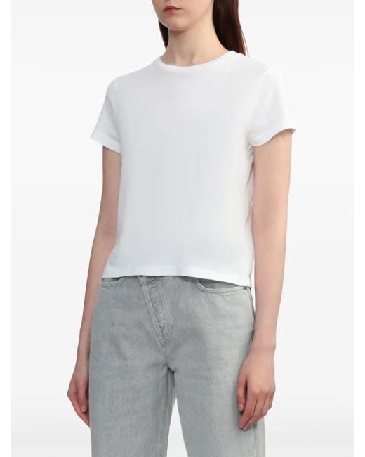 Agolde White Adine Shrunken-Fit Tee