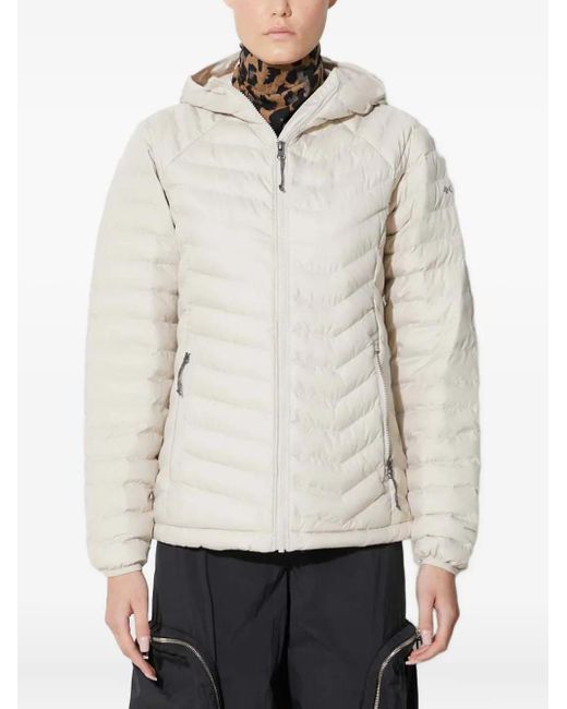 Columbia White Powder Lite Hooded Puffer Jacket