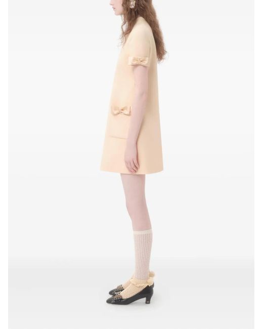 Valentino Garavani Natural Crepe Couture Mini Dress