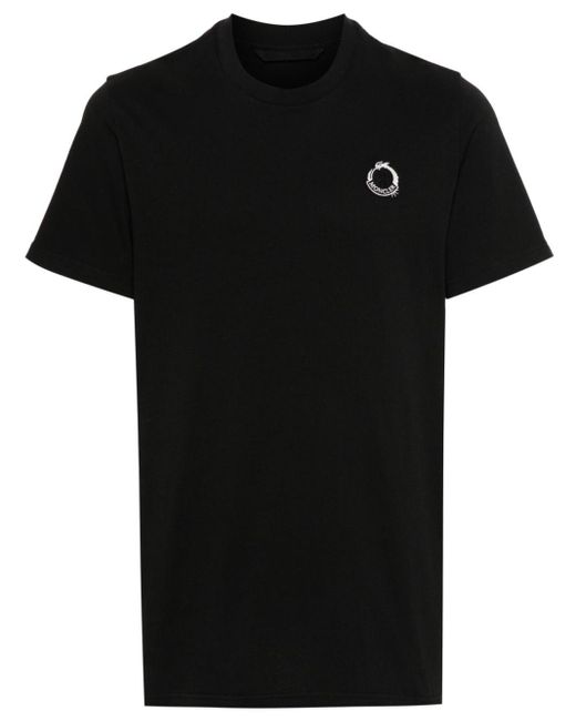 Moncler Black Appliqué-logo Cotton T-shirt for men