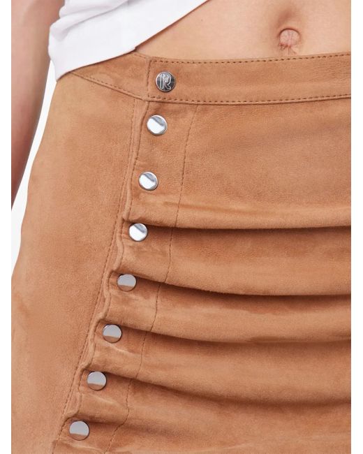 Rabanne Brown Suede Midi Skirt