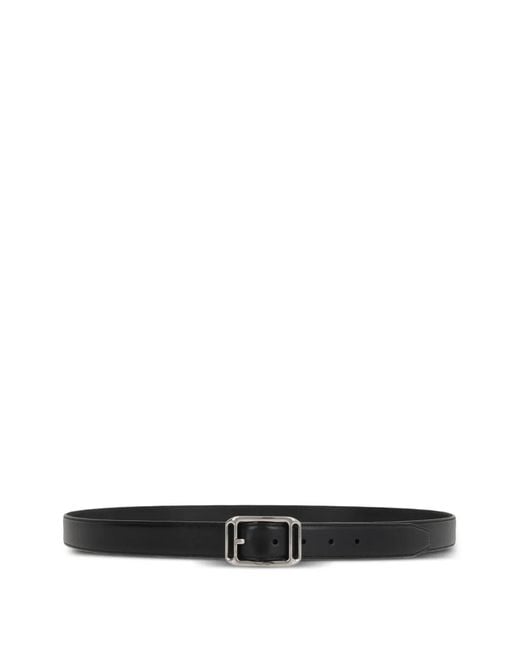 Tom Ford White Rectangle-Buckle Leather Belt for men