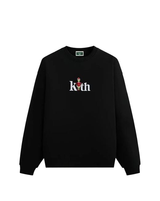 Kith Black X The Grinch Serif Nelson Crewneck Sweatshirt for men