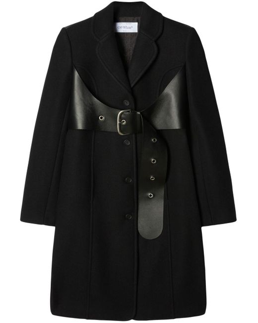 Manteau boutonné à taille ceinturée Off-White c/o Virgil Abloh en coloris Black
