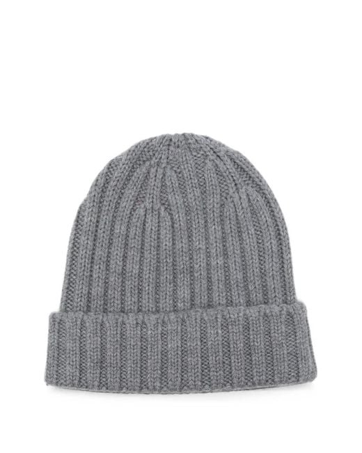Aspesi Gray Ribbed-Knit Hat for men