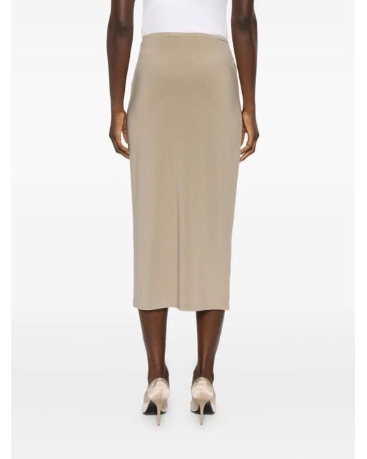 Falda midi recta Norma Kamali de color Natural