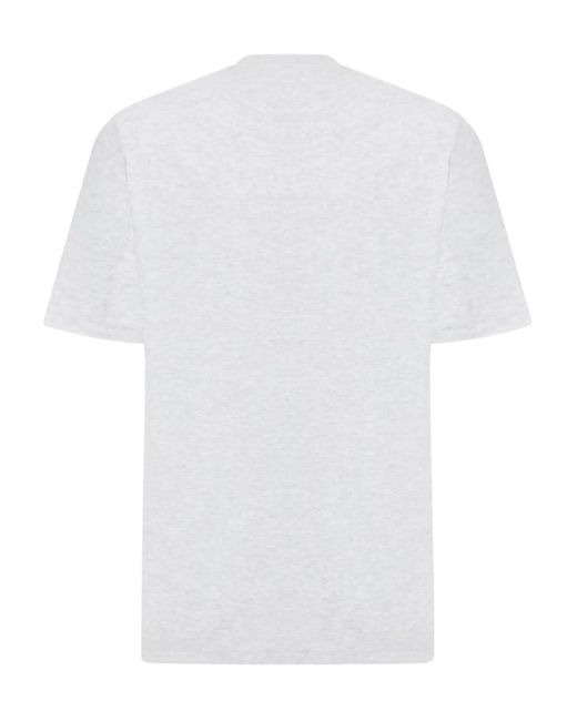 Brunello Cucinelli White Logo-Print Cotton T-Shirt for men