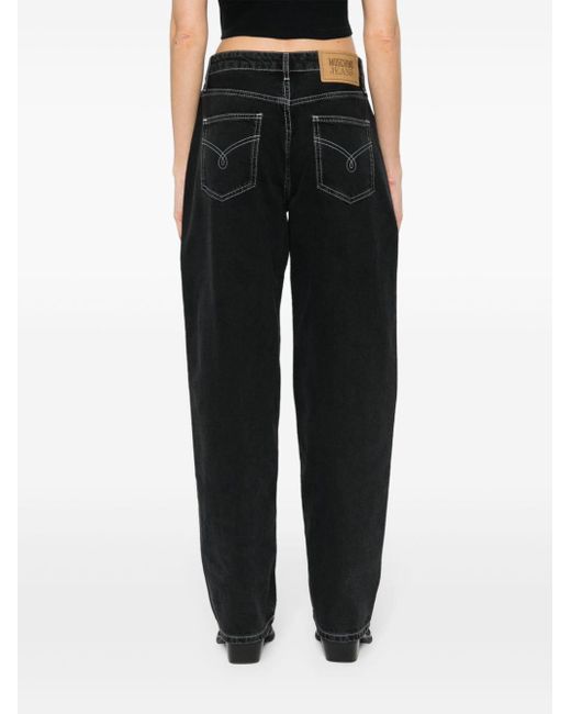 Moschino Jeans Straight Jeans Met Contrasterende Stiksels in het Blue