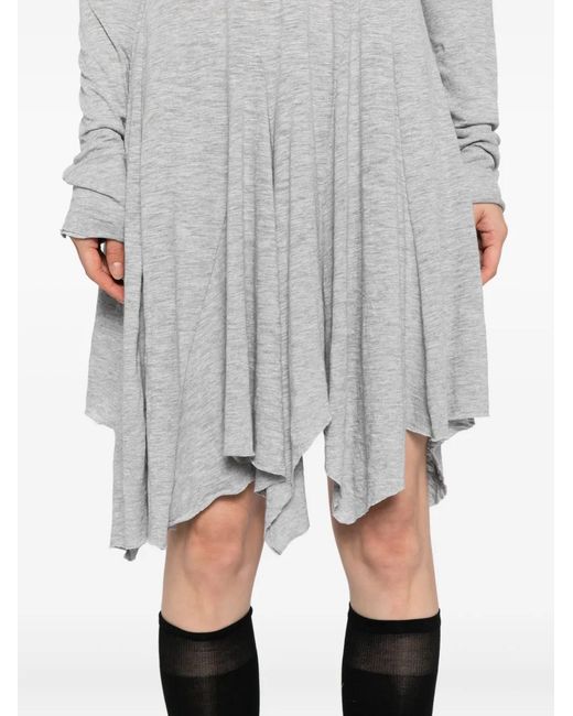OPEN YY Gray Logo Hooded Mini Dress