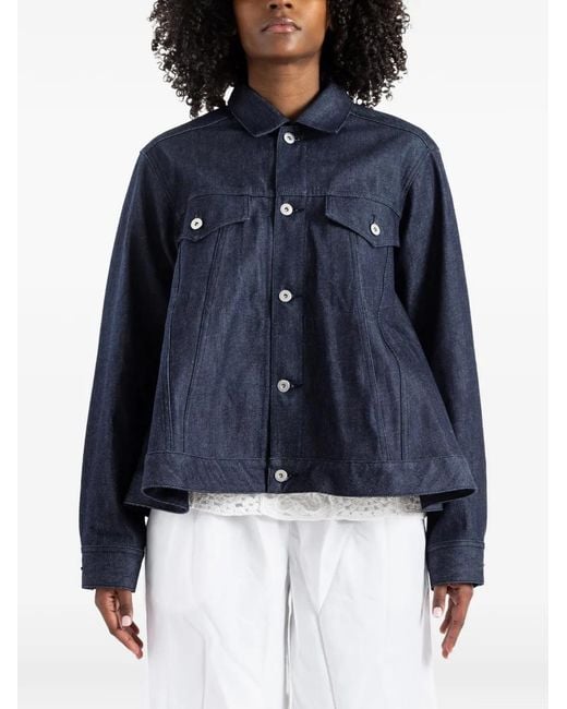 COMME DES GARÇON BLACK Blue A-Line Denim Jacket