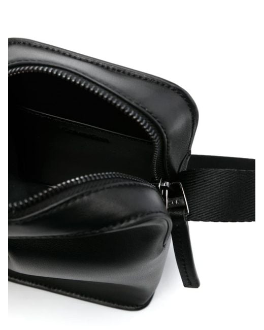 Calvin Klein Black Logo-lettering Tonal Messenger Bag for men