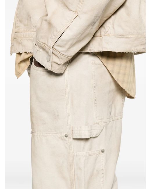 Cole Buxton White Jean À Effet Usé for men