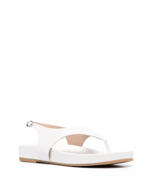 Stuart Weitzman White Summer Thong Open-Toe Sandals