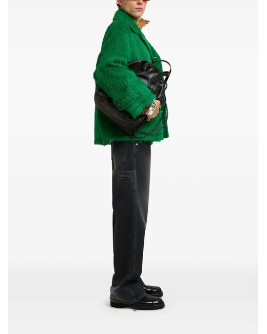 Marni Green Wool Jacket With Shaggy Brushed Finish for men
