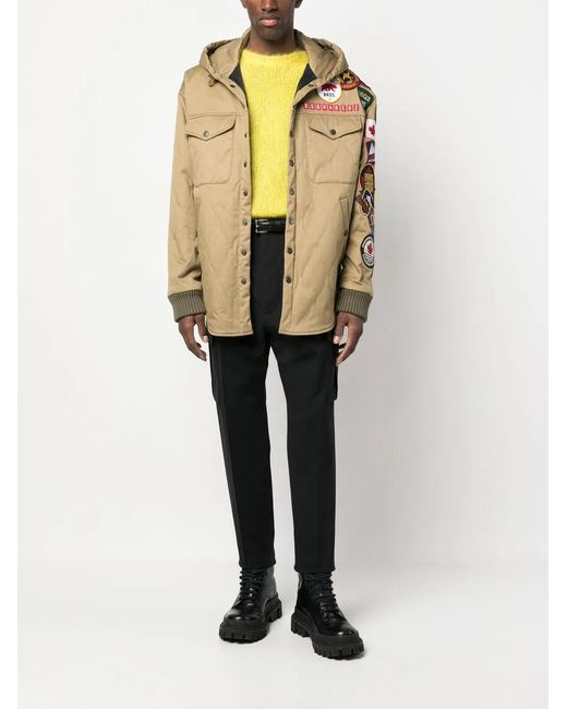 DSquared² Natural Patch-Detail Hooded Jacket for men
