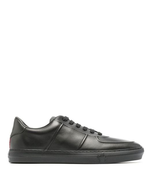 Moncler Leather New York Low-top Sneakers in Black for Men | Lyst