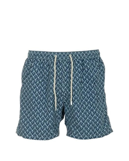 Mc2 Saint Barth Blue Lighting Lobster-Print Swim Shorts for men