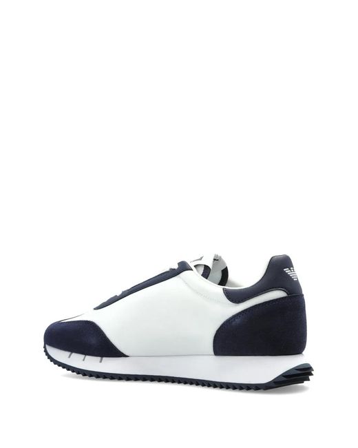 EA7 White Logo Leather Sneakers for men