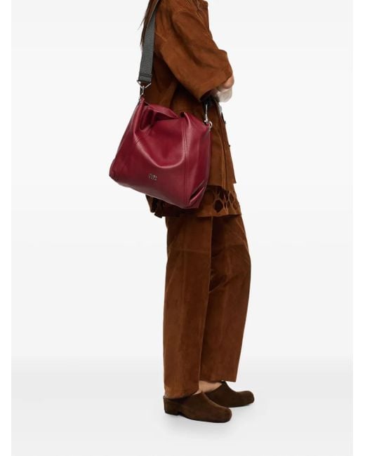 Bimba Y Lola Red Schultertasche aus Leder