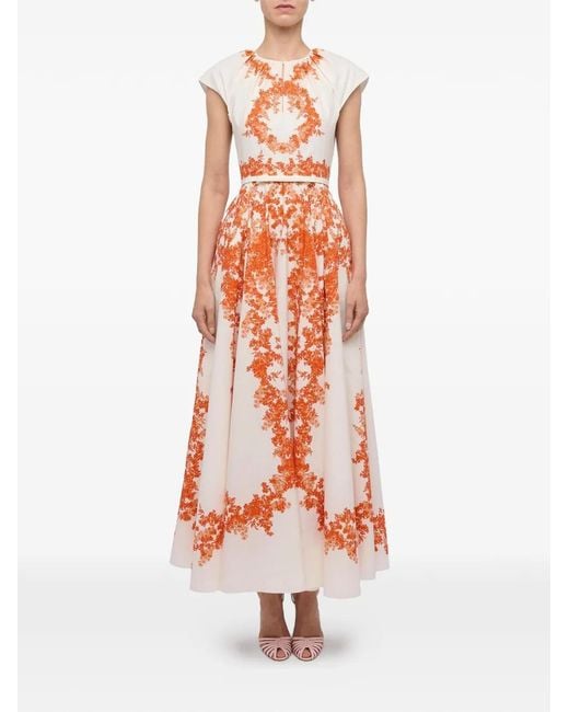 Giambattista Valli White Floral-Print Maxi Dress