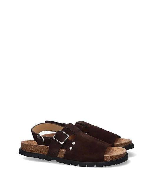 A.P.C. Brown Suede Flat Sandals