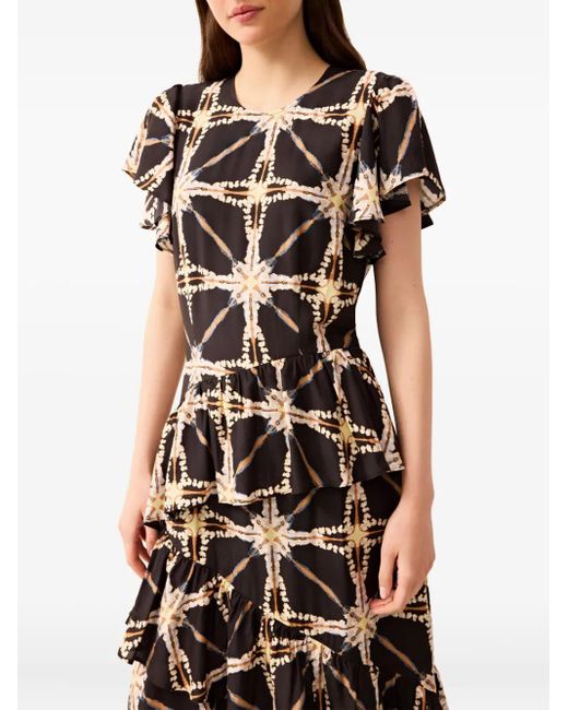 Vestido Quinby midi con volantes Marie Oliver de color Black