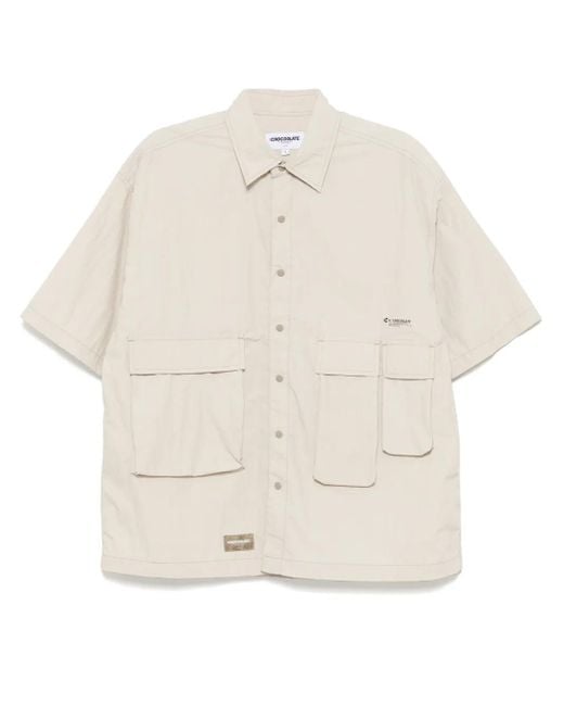 Chocoolate White Logo-Print Shirt for men