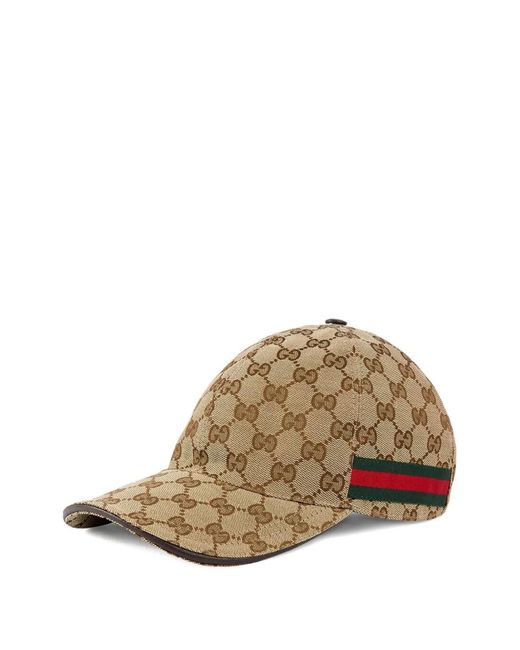 Gucci Brown Pattern Striped-Detail Cap
