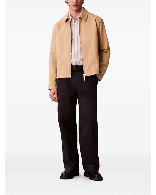 Calvin Klein Natural Zip-Up Collared Jacket for men