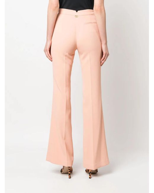 Twinset Pink Pleated Flared Trousers
