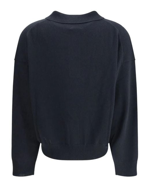 Allude Blue Button-Fastening Polo Top