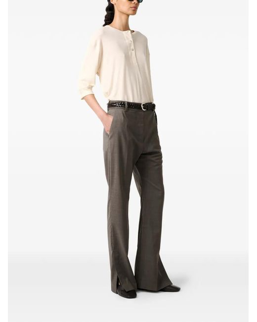 Studio Nicholson Gray Mitra Split Hem Trousers