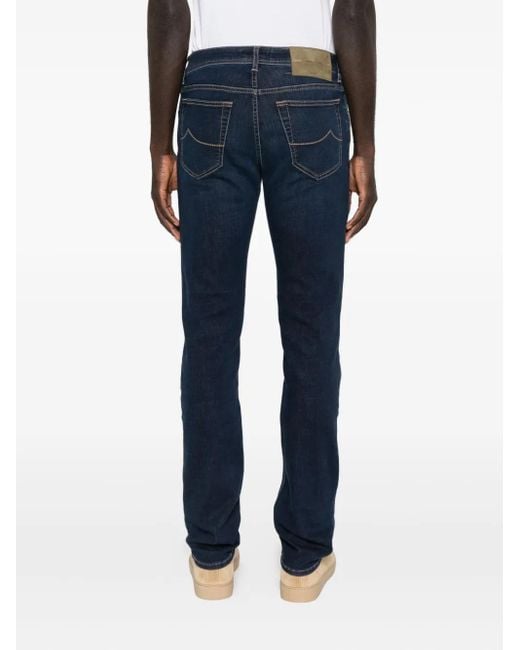 Jacob Cohen Blue Button-Fly Denim Jeans for men