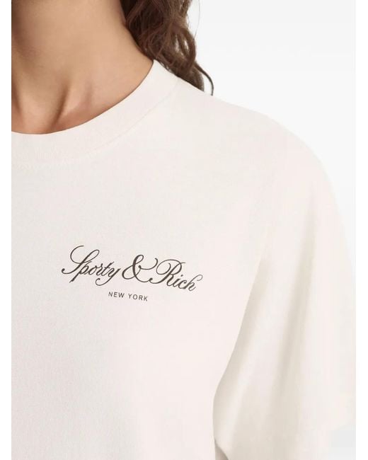 Sporty & Rich White Vendome Logo T-Shirt