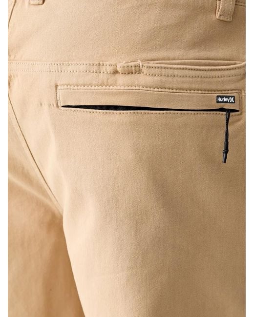 Hurley Natural Logo-Patch Zip-Pocket Shorts for men