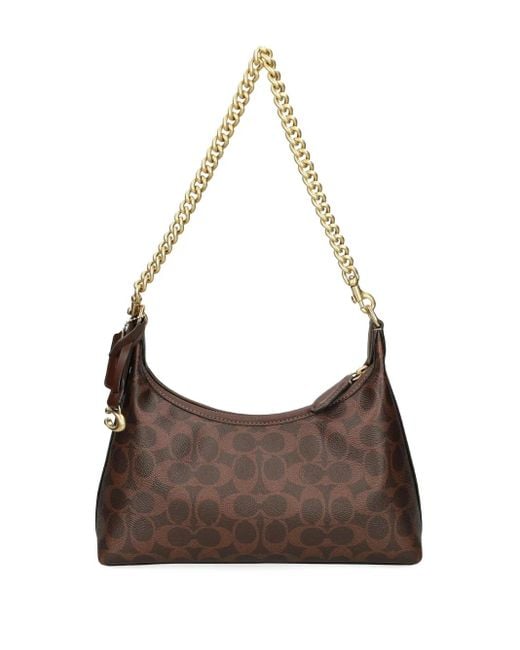 COACH Brown Juliet Zip Patterned Tote Bag