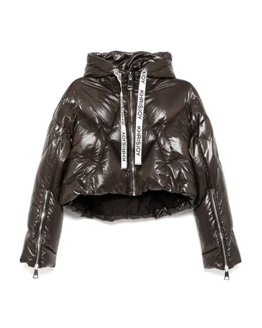 Khrisjoy Black Glänzende Khris Cropped-Jacke