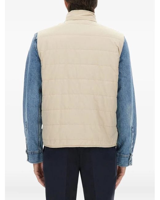 Fay Blue Quilted Zipped Gilet for men