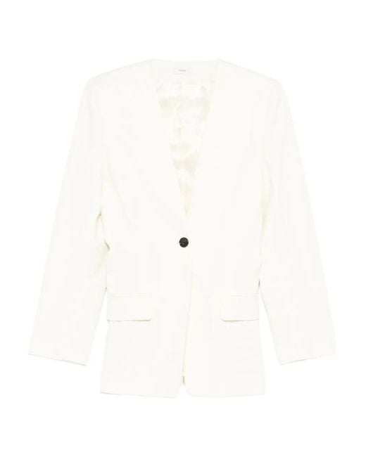 Totême White Slouch Buttoned Blazer