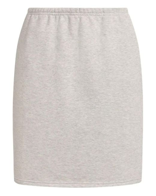 12 STOREEZ White Drawstring-Waist Terry Skirt